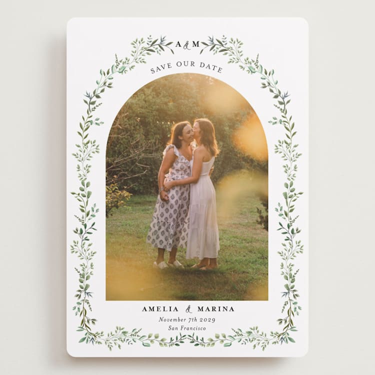 "Monogramed Arch" - Save the Dates in Mojito by Susan Moyal - Front