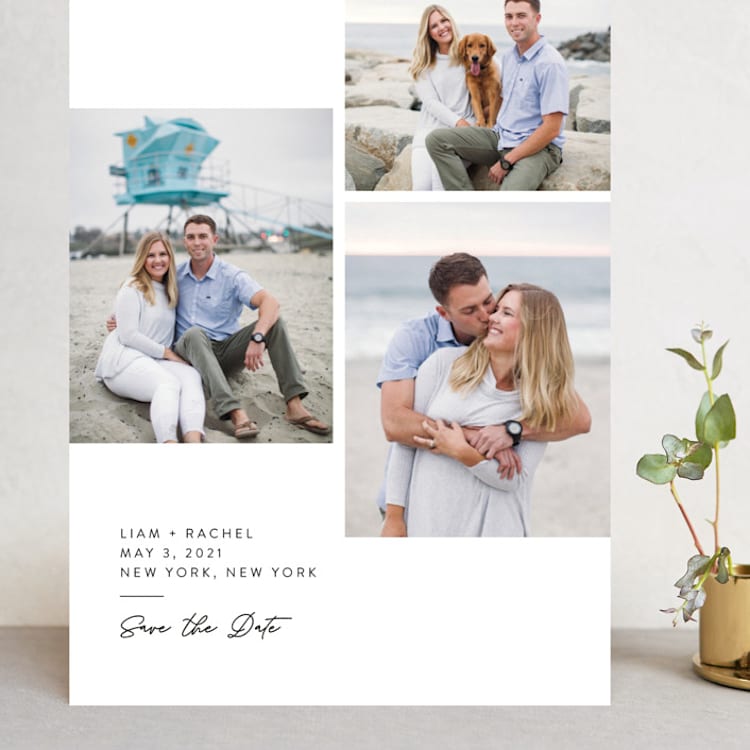 "Clean and Simple" - Save the Dates in Alabaster by Amy Payne - Front