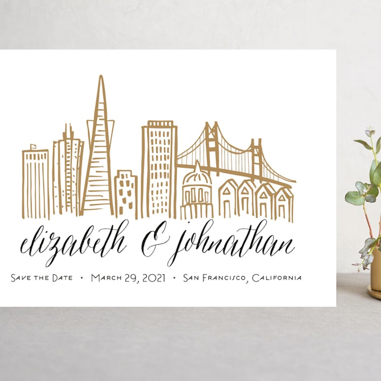 "Skyline - San Francisco" - Save the Dates in Gold Coast by Abby Munn - Front