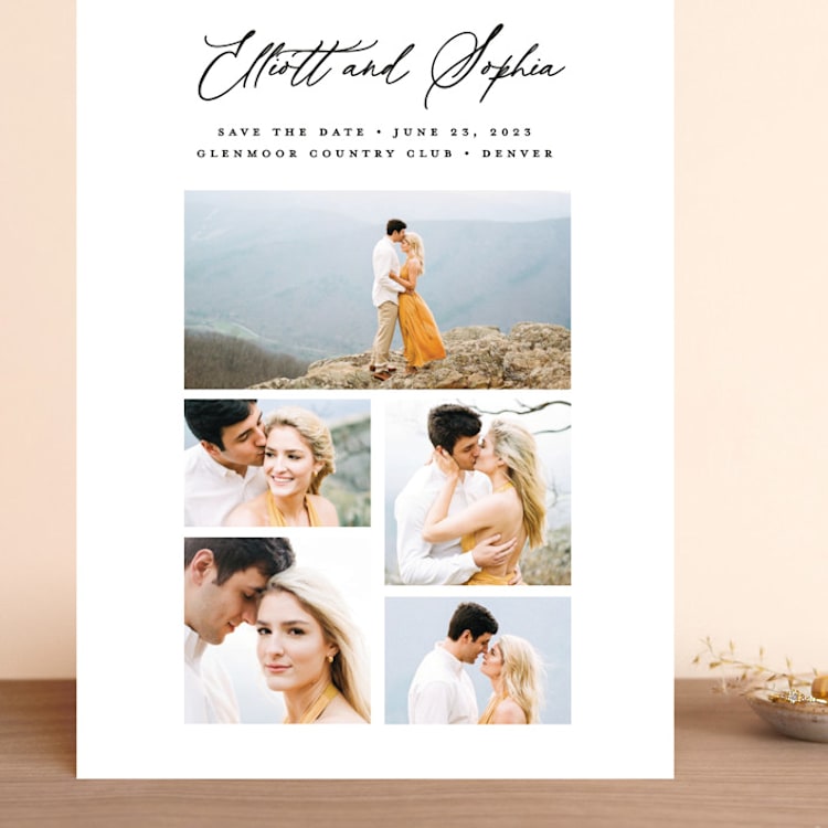 "Simple Grid" - Save the Dates in Tuxedo by Leah Ragain - Front