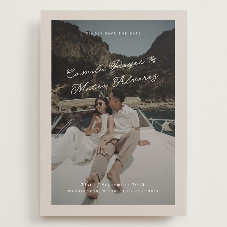 "Where Our Story Begins" - Save the Dates in Yachting by Design Lotus - Front