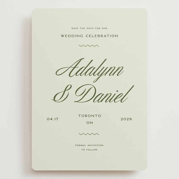 "Swoon" - Save the Dates in Lemongrass by Sam Dubeau - Front
