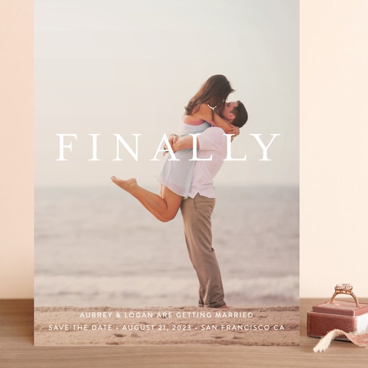 "Its Finally Time" - Save the Dates in Vanilla by Liz Conley - Front