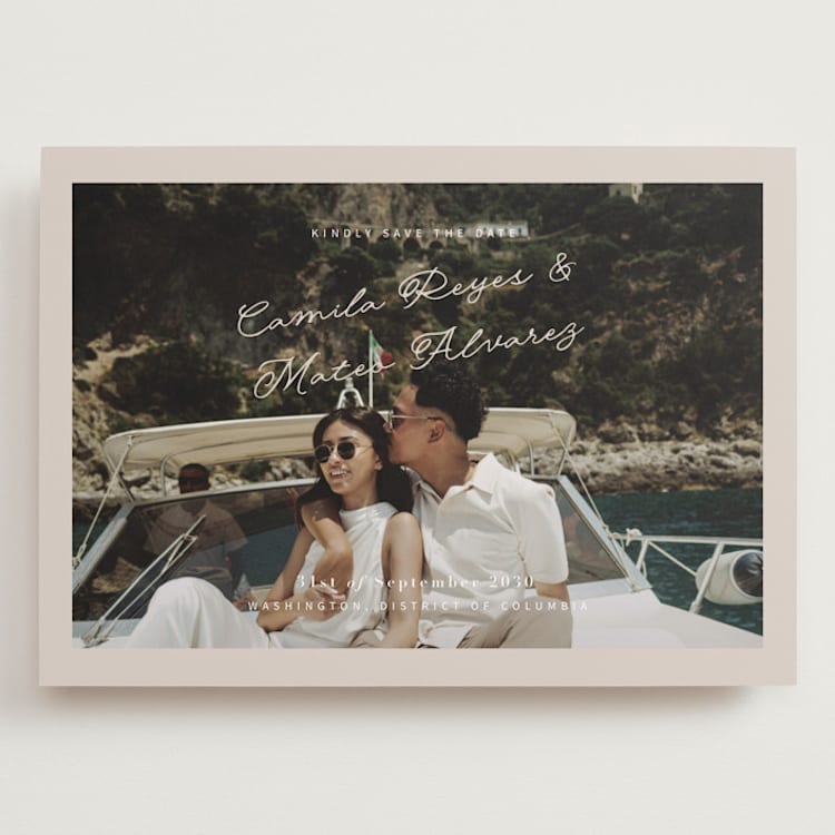 "Where Our Story Begins" - Save the Dates in Yachting by Design Lotus - Front