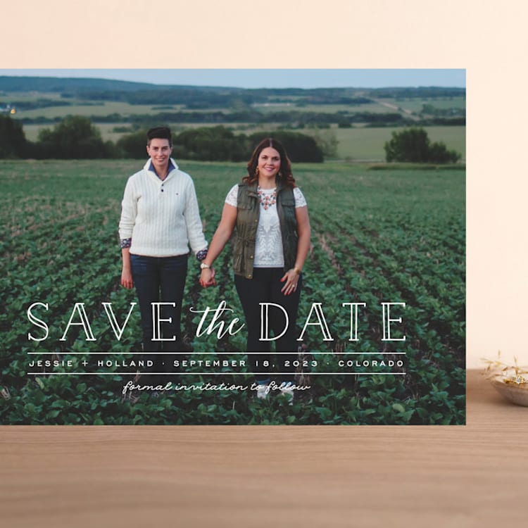 "Casual Type" - Save the Dates in Cloud by Ashley Rosenbaum - Front