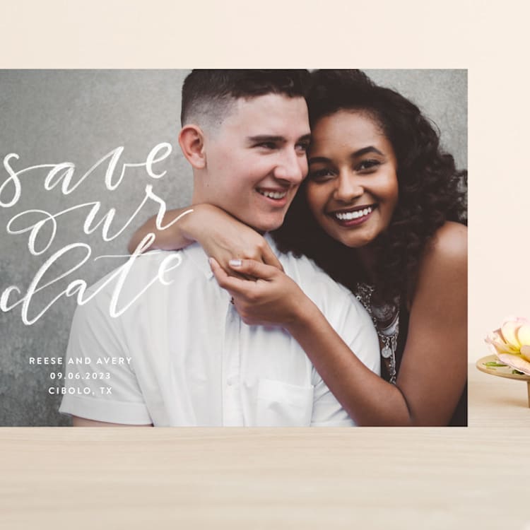 "Chalkboard" - Save the Dates in Cloud by Haley Warner - Front