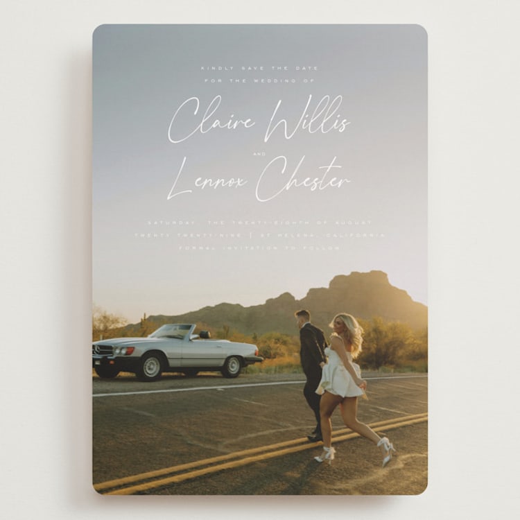"Full Photo" - Save the Dates in Chiffon by Orasie - Front