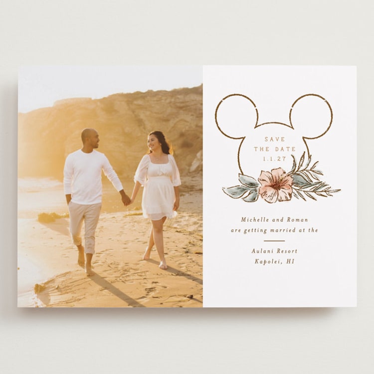 "Disney's Mickey Mouse Tropical Frame" - Save the Dates in Earth by Shiny Penny Studio - Front