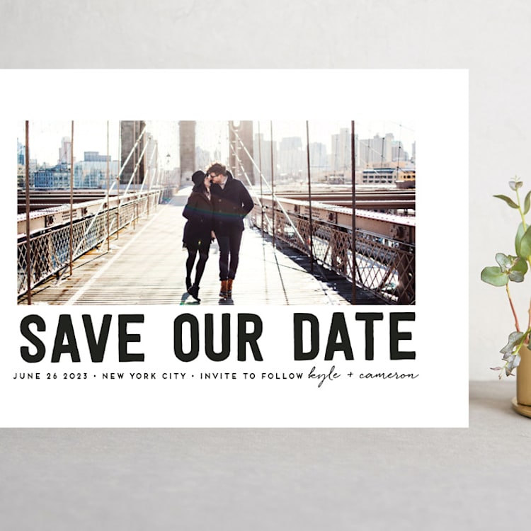 "Bold Message" - Save the Dates in Basic Black by Susan Brown - Front