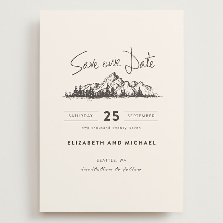 "Mountains" - Save the Dates in Ivory by Anastasia Makarova - Front