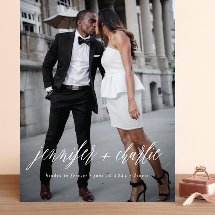 "Headed to Forever" - Save the Dates in Cloud by Susan Brown - Front