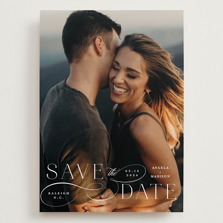 "Flourish" - Save the Dates in Vanilla by Ashley Rosenbaum - Front
