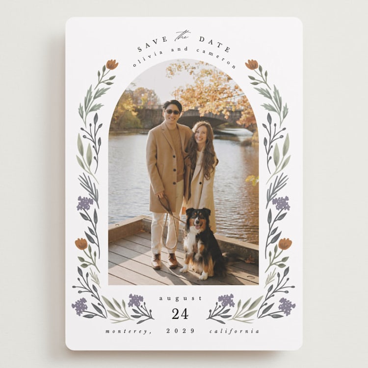 "Floral Arch" - Save the Dates in Rust by Hannah Williams - Front