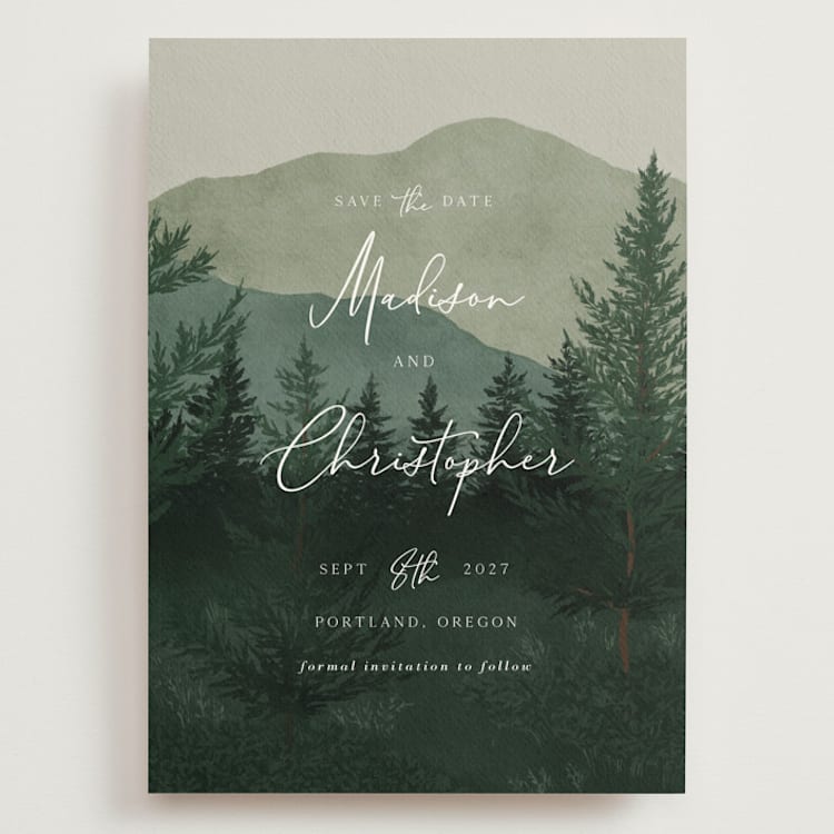 "The Forest" - Save the Dates in Jade by Elly - Front