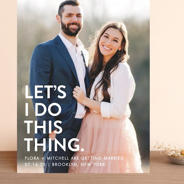 "Let's I Do This Photo" - Save the Dates in Snow by Ellis - Front
