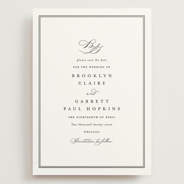 "Overlapping" - Save the Dates in Noir by Amy Kross - Front