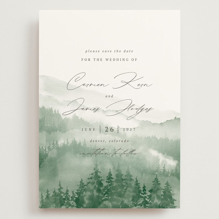 "Over the mountains" - Save the Dates in Fern by Helen Halik - Front