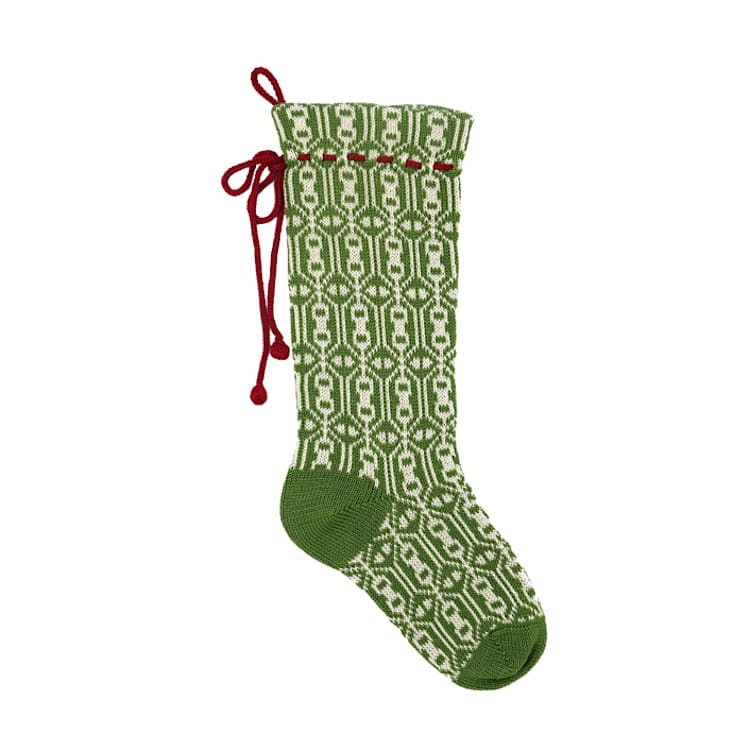 Green Patterned Stocking by Melange Collection