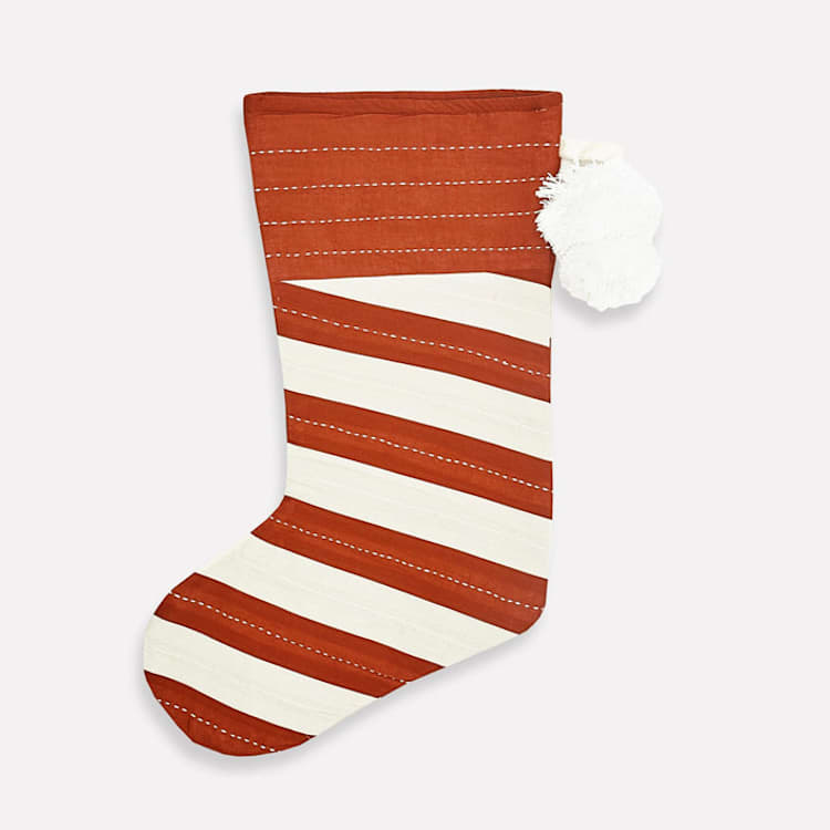 Striped Holiday Stocking by Anchal