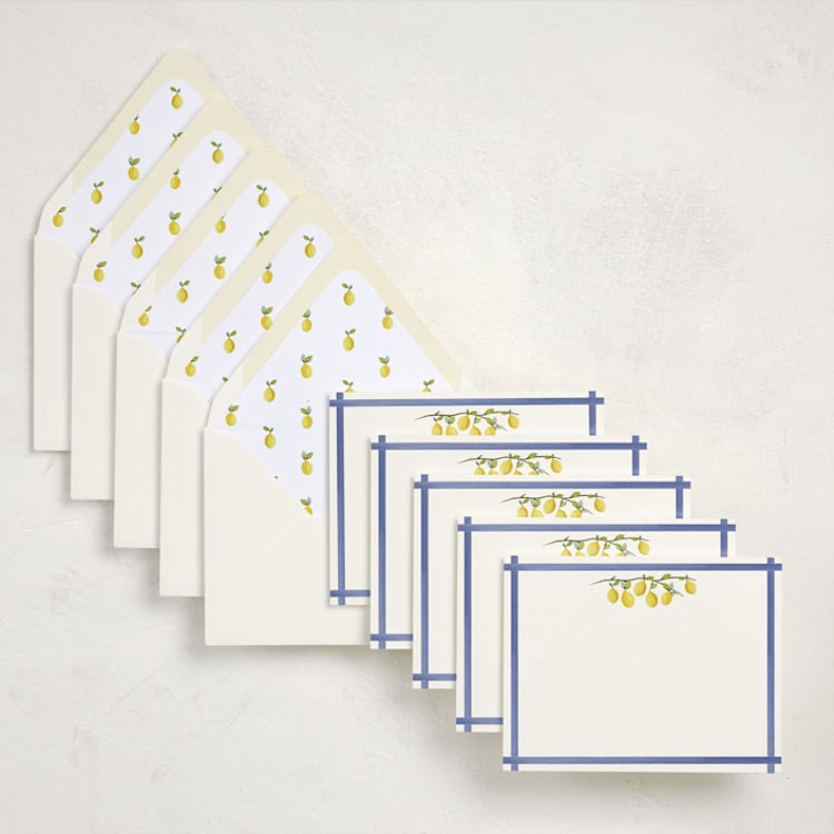 "Limoncello (set of 10)" - Stationery Set in Zest by Tina Faselli
