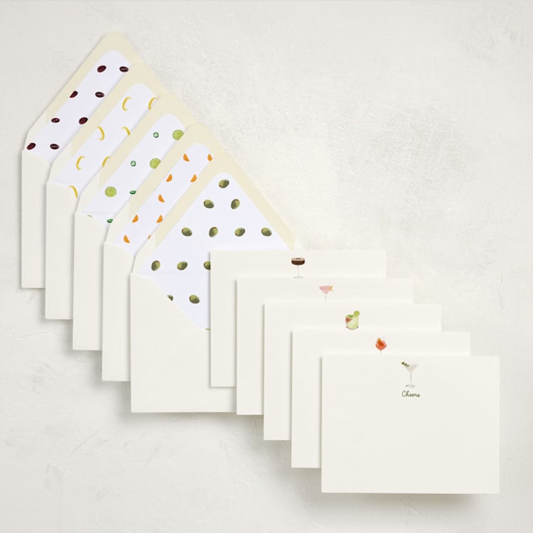 "Let's Toast! (set of 10)" - Stationery Set in Colorful by Baumbirdy