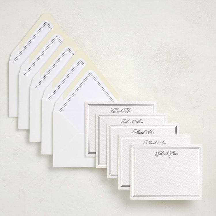 "Scripted Gratitude (set of 10)" - Stationery Set in Noir by Melinda Denison