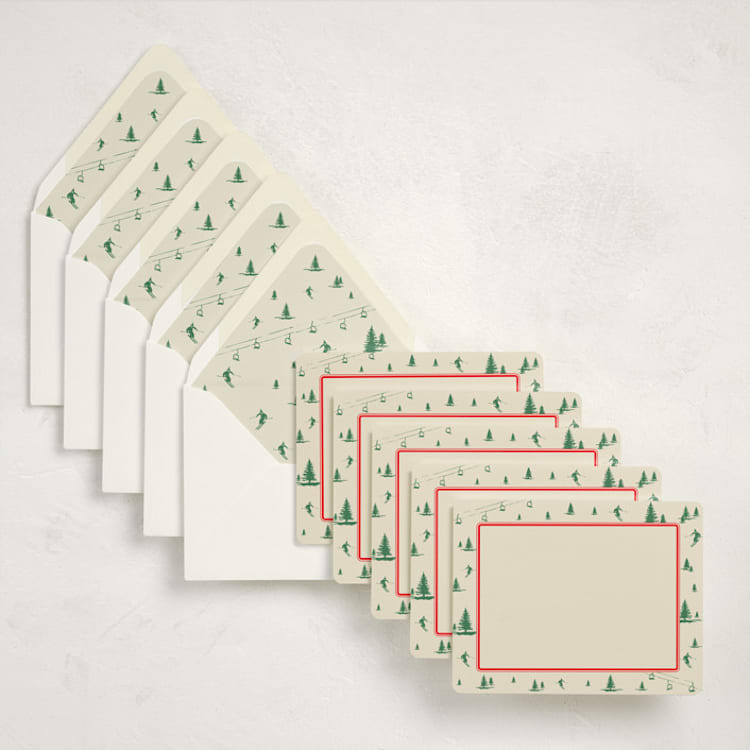 "Après Ski (set of 10)" - Stationery Set in Balsam by Jen Ramsey