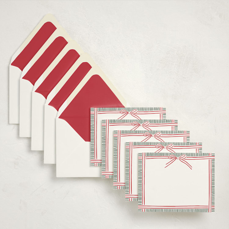 "Wrapped with a Bow (set of 10)" - Stationery Set in Pine by Chris Griffith