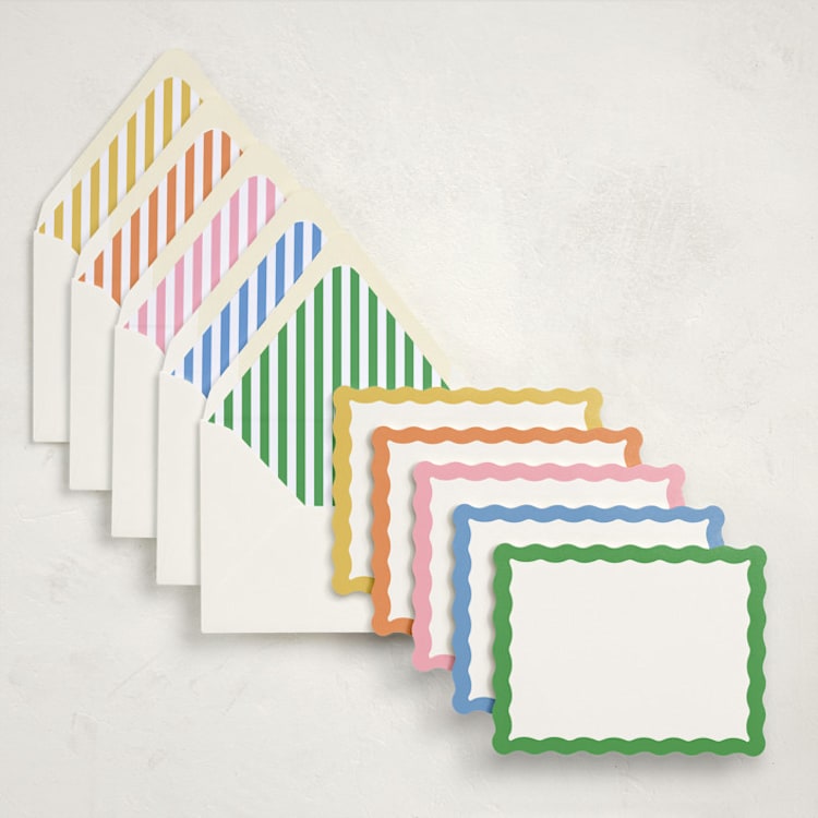 "Color Wave (set of 10)" - Stationery Set in Multi by Pixel and Hank