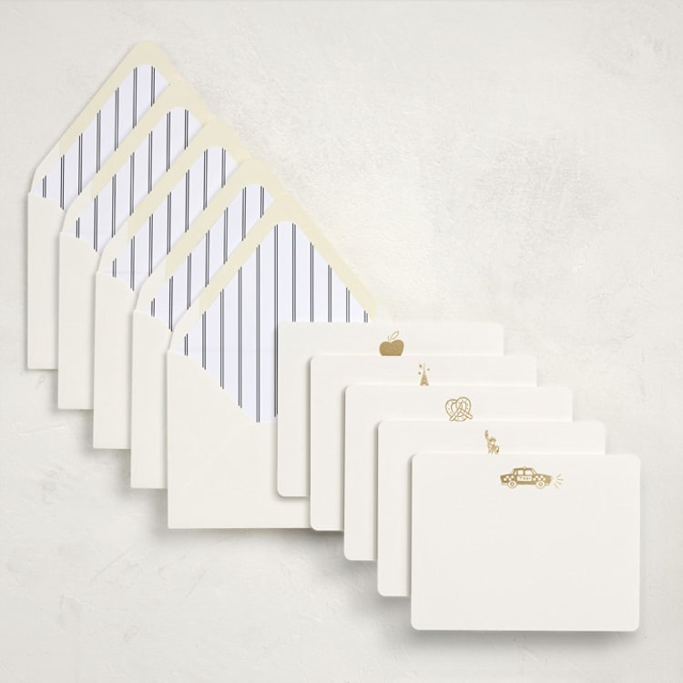 "Gilded NYC (set of 10)" - Stationery Set in Gilded by Teju Reval