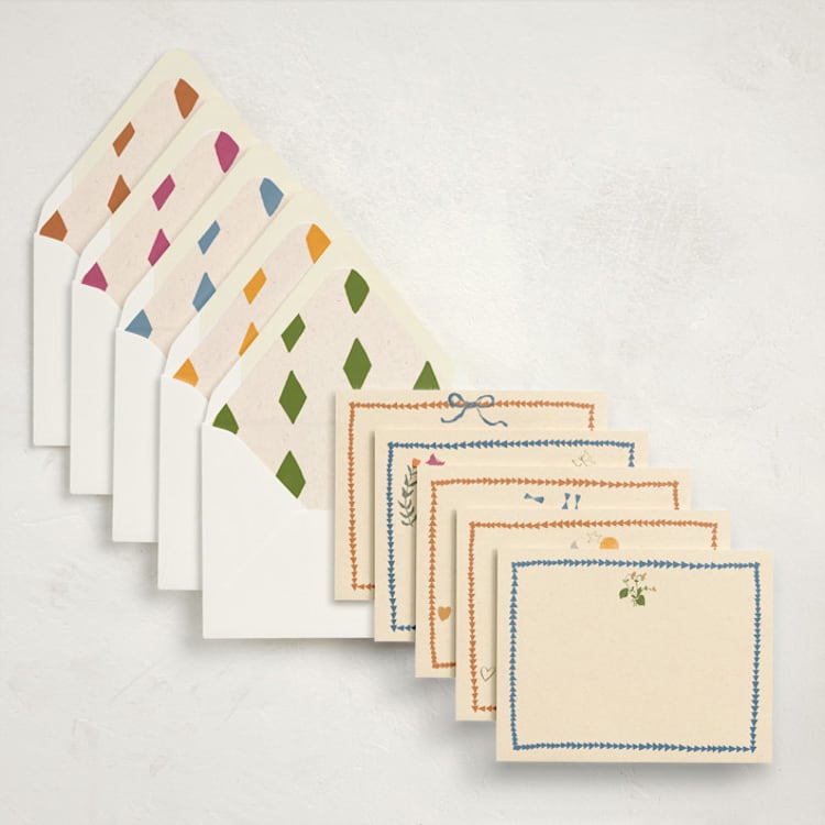 "Pure Magic (set of 10)" - Stationery Set in Multi by Sumak Studio