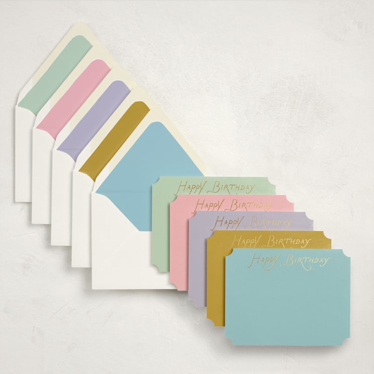 "Birthday Sparkle (set of 10)" - Stationery Set in Multi by Minted