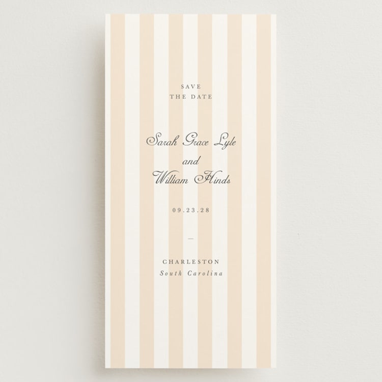 "awning stripe" - Save the Dates in Peach by Sara Hicks Malone - Front