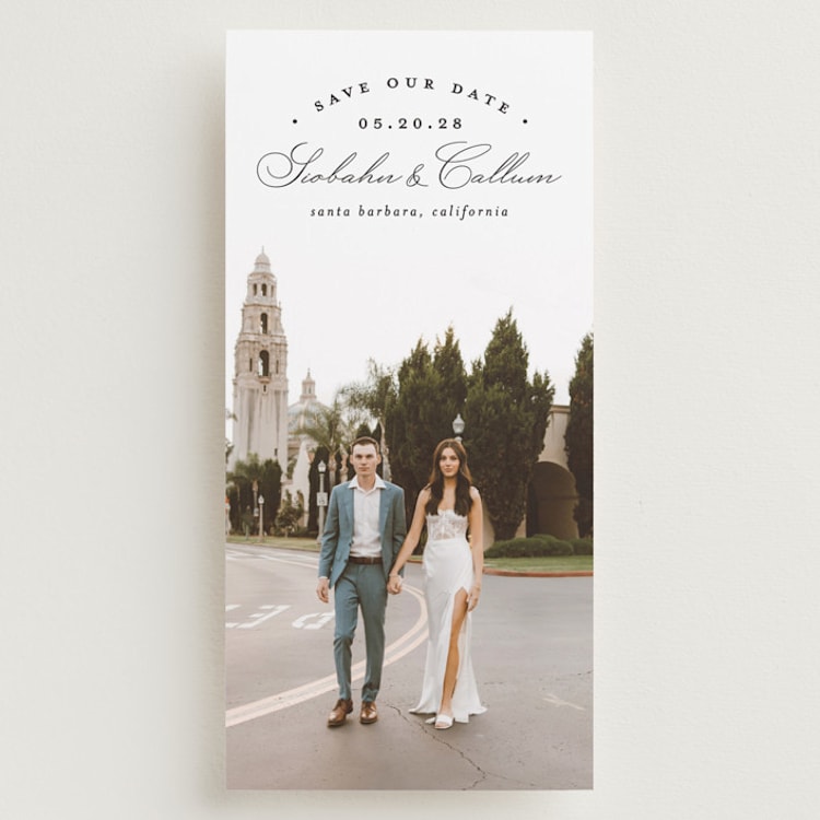 "Arched Type" - Save the Dates in Onyx by Erica Krystek - Front