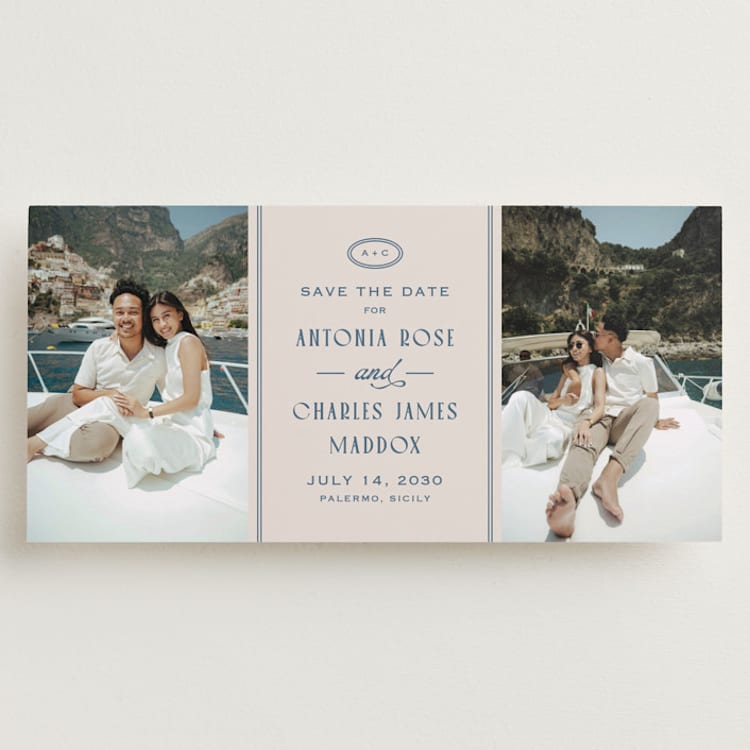 "Palermo" - Save the Dates in Lagoon by Snow and Ivy - Front