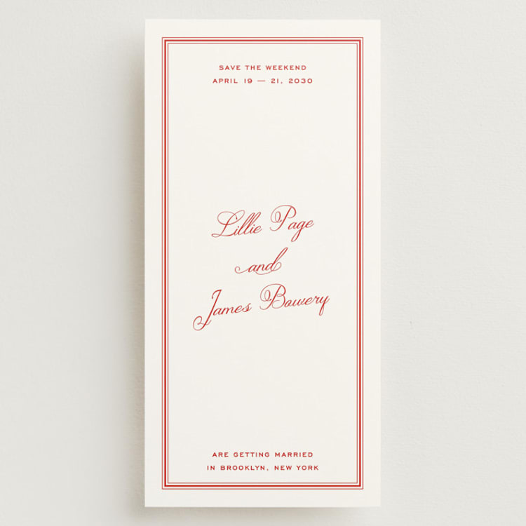 "Coppola" - Save the Dates in Pomodoro by Megan Davis - Front