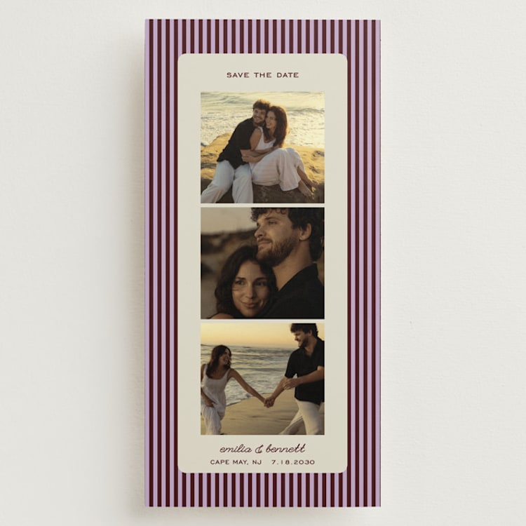 "Vivienne" - Save the Dates in Plum by Kelly Watkins - Front