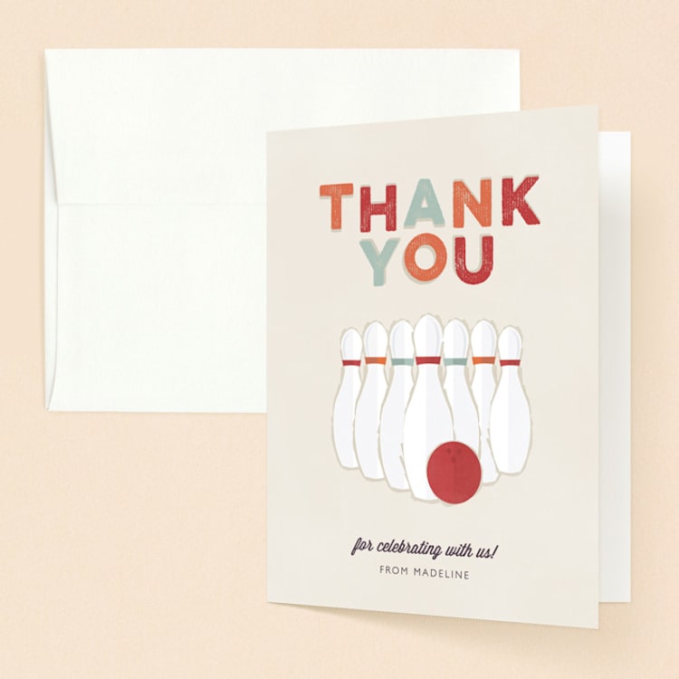 "Bowl Party" - Sweet Sixteen Party Thank You Cards in Sweet Potato by Bethany Anderson - Front