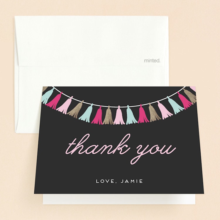 "The Sweetest Celebration" - Sweet Sixteen Party Thank You Cards in Dusk by Saltwater Designs - Front
