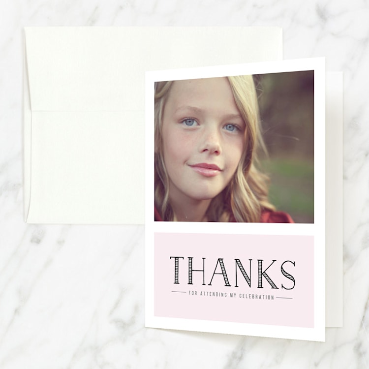 "Beautifully Sweet" - Sweet Sixteen Party Thank You Cards in Blush by Christina Novak - Front
