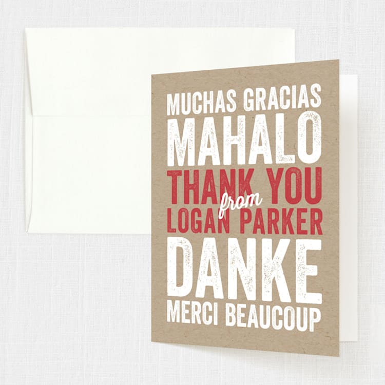 "Kraft Birthday" - Sweet Sixteen Party Thank You Cards in Fire Engine by Erin Deegan - Front