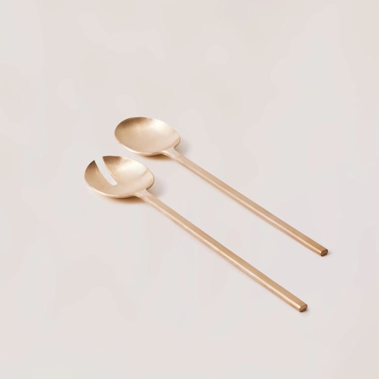 "Loop Salad Servers" - Serving Utensils in bronze by Powered By People