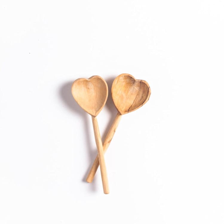 "Heart Teaspoons S/2" - Serving Utensils in beige by Powered By People