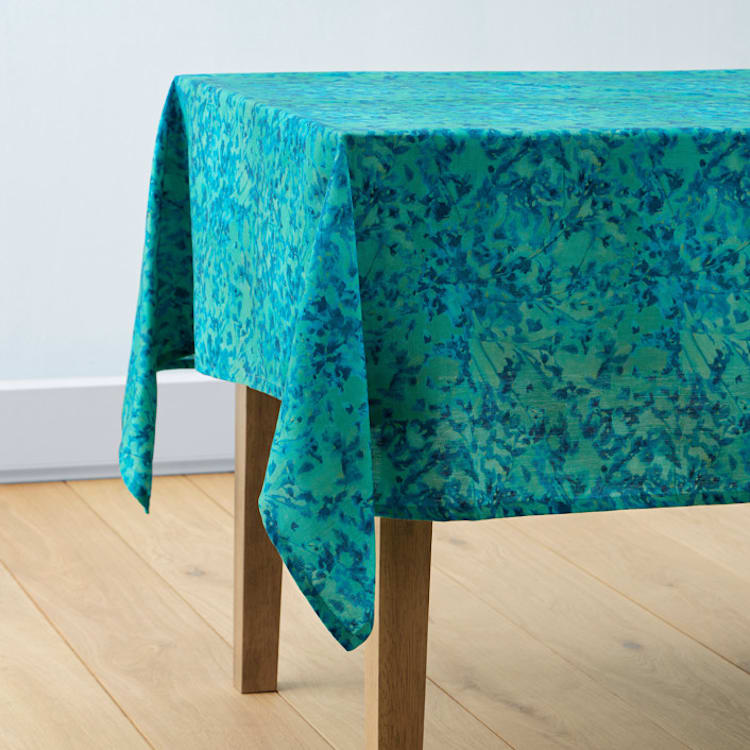 "Shifting: Spring" - Tablecloth in Aqua by Alysia Quisenberry - Tablecloth