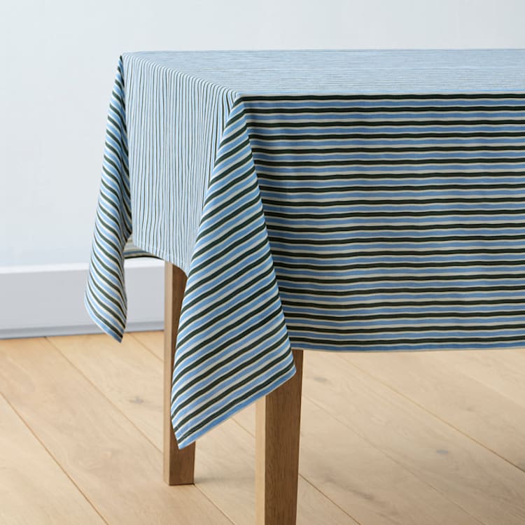 "Linear Duo" - Tablecloth in Seaside by Creo Study - Tablecloth