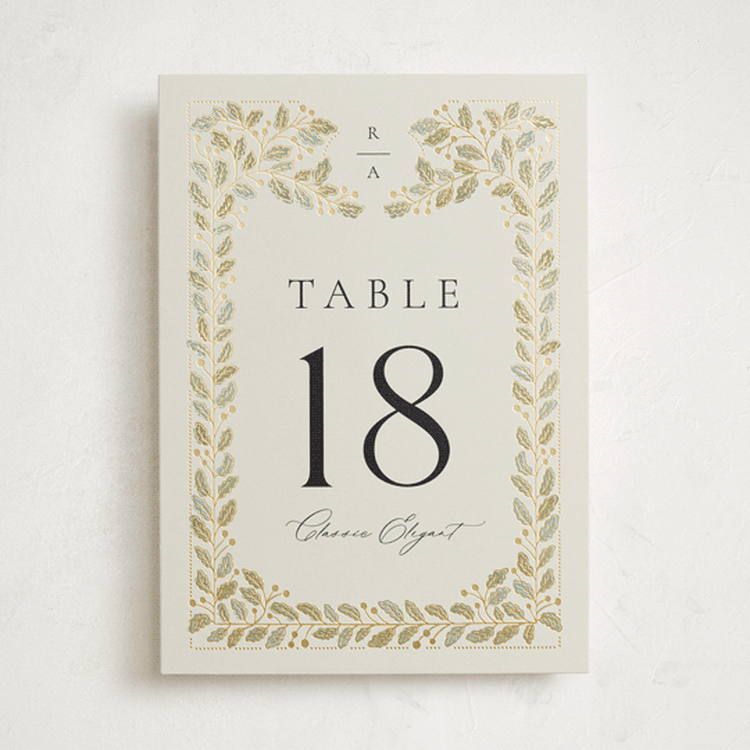 "Vine Wrap" - Table Numbers in Fern by Jen Owens - Front