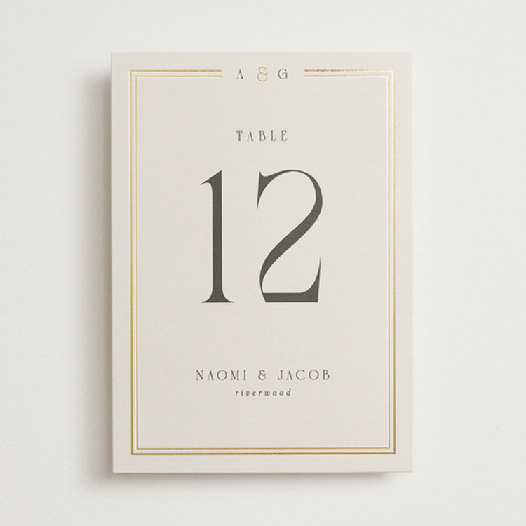 "Grace" - Table Numbers in Champagne by Nicole Walsh - Front