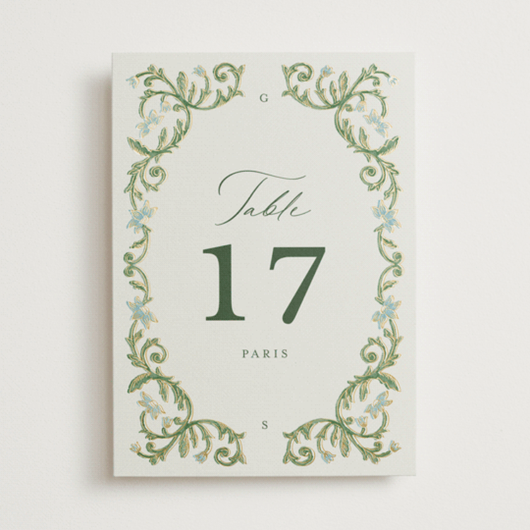 "grandeur" - Table Numbers in Bluebell by Jen Owens - Front