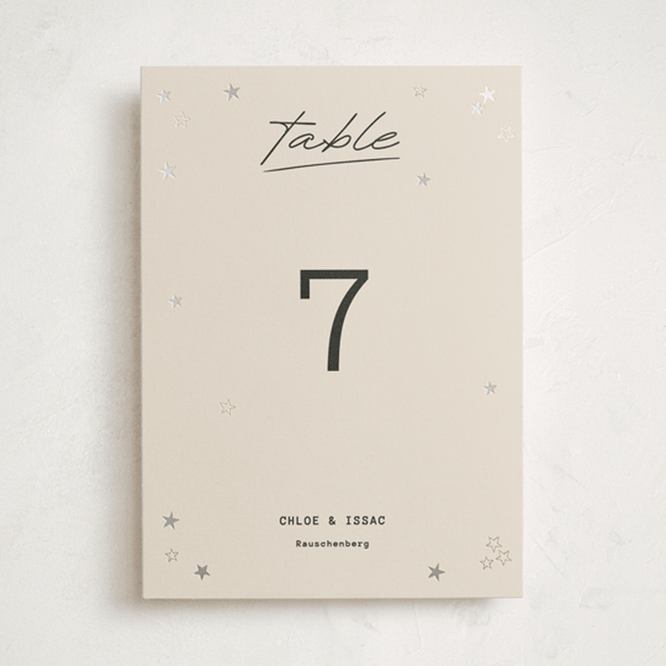 "Supernova" - Table Numbers in Ecru by Jennifer Lew - Front