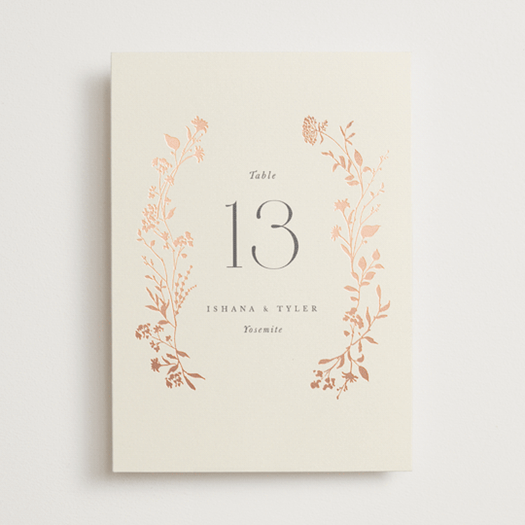 "Queen Anne's Lace" - Table Numbers in Creme Brulee by Jennifer Wick - Front